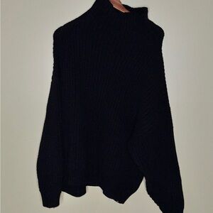 Free People “Swim Too Deep” Black Turtleneck Sweater  Sz: Small